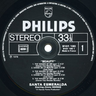 santa esmeralda beauty lp label 1