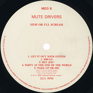 
mute drivers lp stop or i'll scream label 2