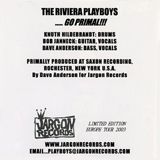 Riviera Playboys CD Go Primal back