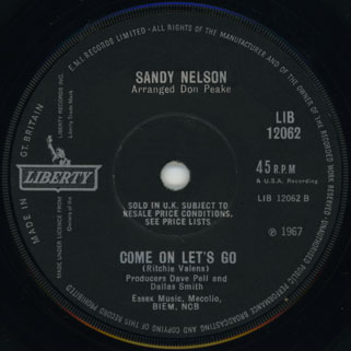 sandy nelson single side come on let's go black label