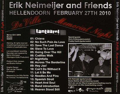 Erik Neimeijer 2010 02 27 CD Hellendoorn tribute to Willy DeVille tray