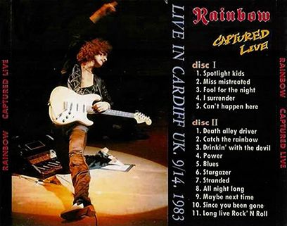 rainbow 1983 09 14 cd  captured live rbw 2 tray