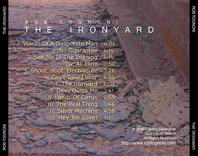 rob tognoni cd ironyard tray out