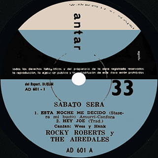 rocky roberts ep sabato sera uruguay label 1