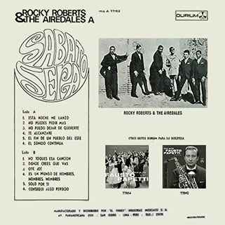 rocky roberts lp a sabato sera peru back cover