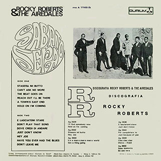 rocky roberts lp a sabato sera greece back cover