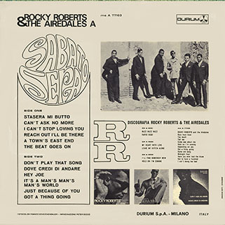 rocky roberts lp a sabato sera italy back cover