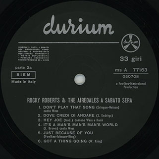 rocky roberts lp a sabato sera italy label 2