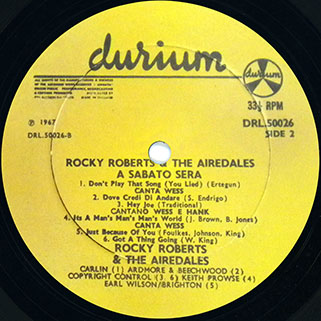 rocky roberts lp a sabato sera israel label 2