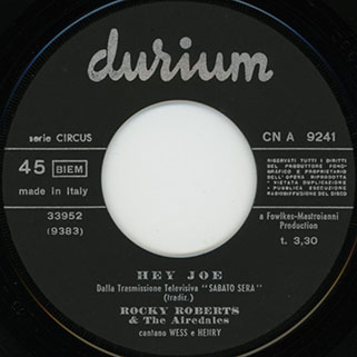 rocky roberts single hey joe italy label 2