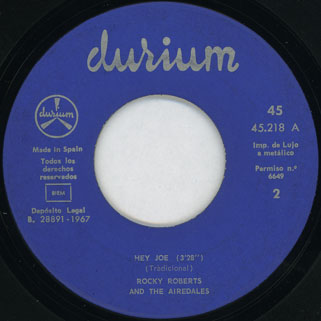 rocky roberts single hey joe spain label 2