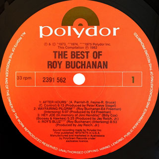 roy buchanan lp best of oz label 1