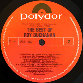 roy buchanan lp best of oz label 2