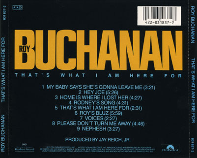roy buchanan cd that's what i am here for tray
