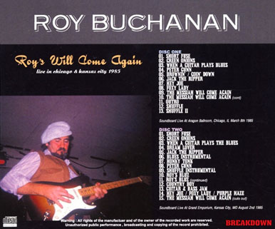 roy buchanan 1985 03 08 chicago breakdown tray