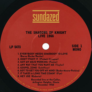 shadows of knigh lp live 1966 label 1
