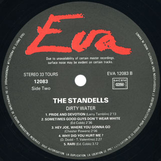 standells lp dirty water stereo eva records 12083 label 2