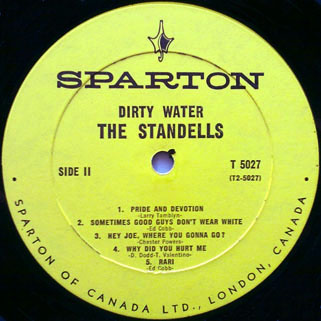 standells lp dirty water sparton mono label 2