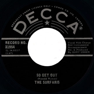 surfaris single decca canada side so get out