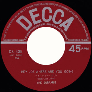 surfaris single decca japan side hey joe