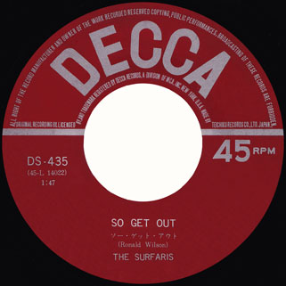 surfaris single decca japan side so get out