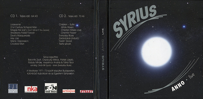 Syrius CD Anno Live cover out