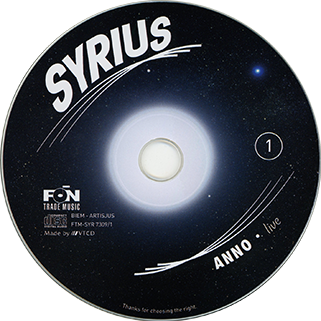 Syrius CD Anno Live label CD 1