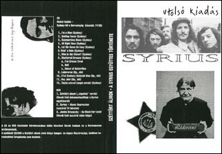 Syrius CD DVD  Utolso Kiadas original cover