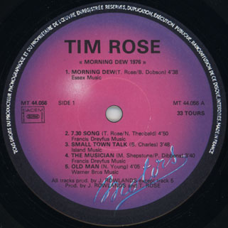 tim rose lp morning dew 1976 disques motors label 1