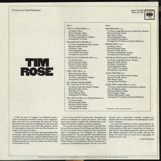 tim rose lp tim rose columbia cs 9577 back