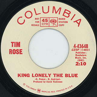 tim rose single promo side king lonely the blue