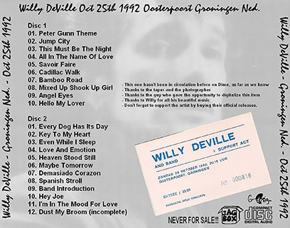 willy deville 1992 10 25 groningen tray