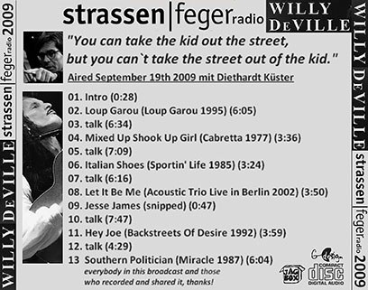 willy deville cd strassen feger radio tray