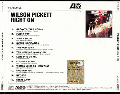 wilson pickett cd right on japan tray