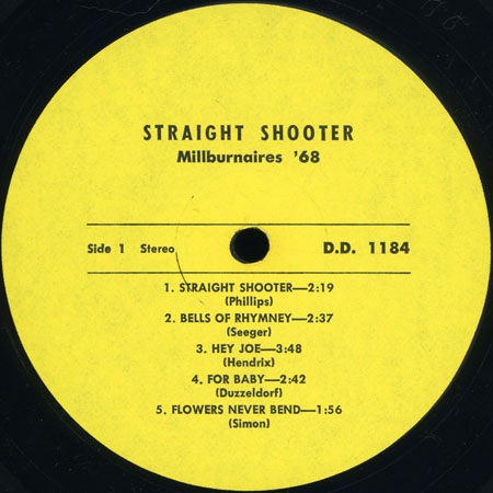 millburnaires lp straight shooter label 1