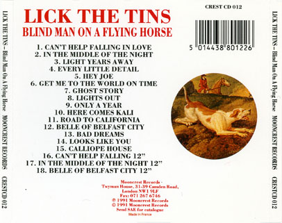 Lick The Tins CD Blind Man On a Flying Horse mooncrest tray