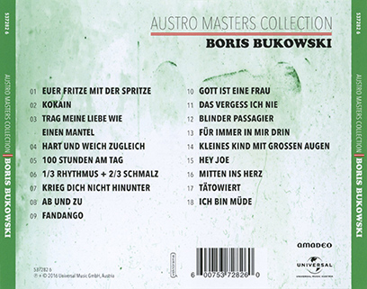 Boris Bukowski CD Austro Masters Collection tray out