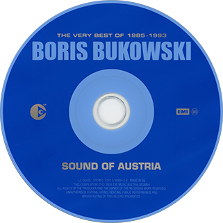 Boris Bukowski CD The Very Best Of 1985-1993 label