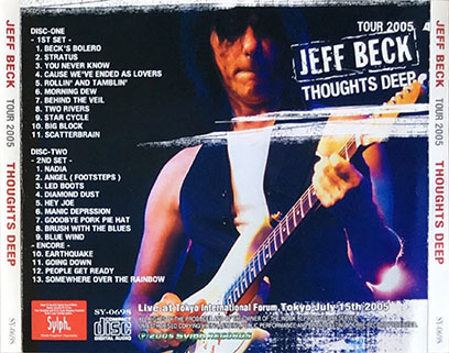 jeff beck tokyo july 15, 2005 cd thoughts deep tray