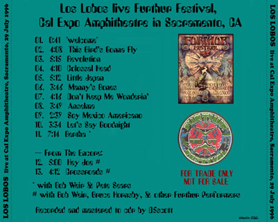 Los Lobos live at Furthur Festival tray