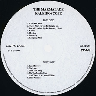 marmalade lp kaleidoscope tenth planet label 1