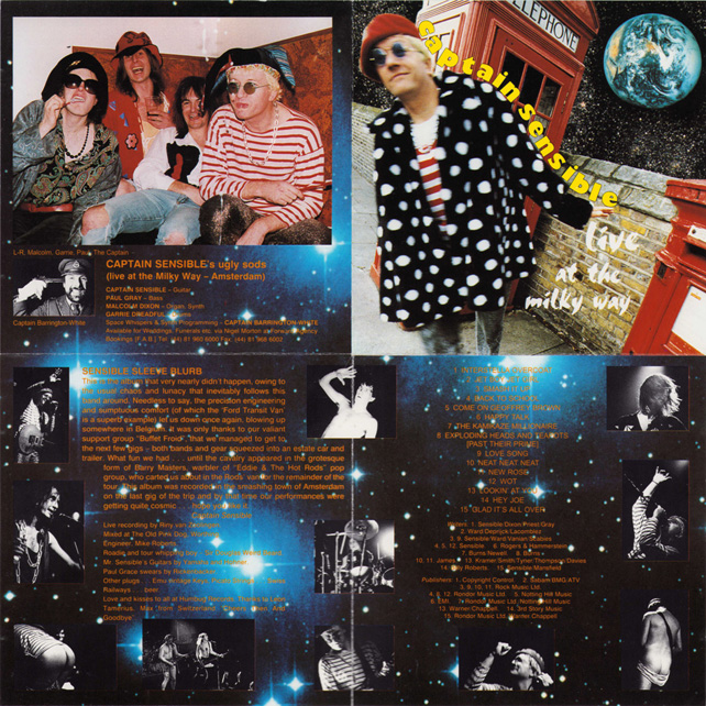 Captain Sensible CD live at Milky Way cover out