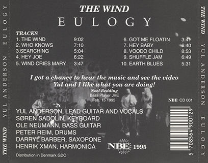 Yul Anderson CD The Wind Eulogy tray