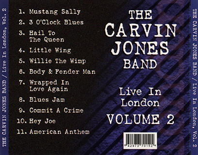 Carvin Jones Band CD Live In London Volume 2 tray