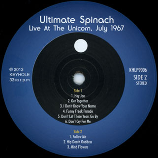 ultimate spinach live at the unicorn keyhole lp label 2