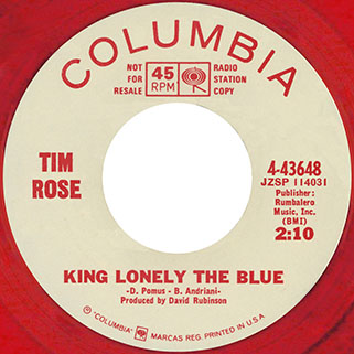 tim rose single promo red side king lonely the blue